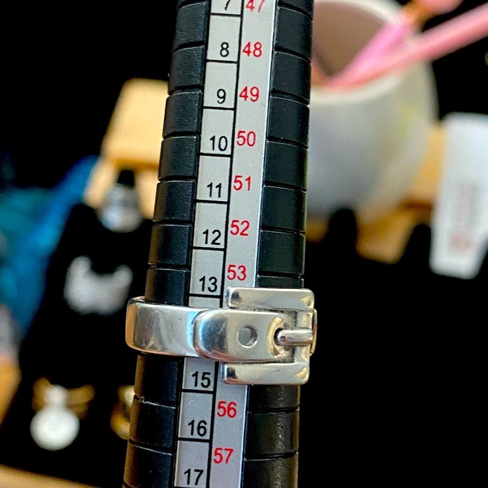 Auth Michael Kors iconic silver buckle ring has been loved size 7